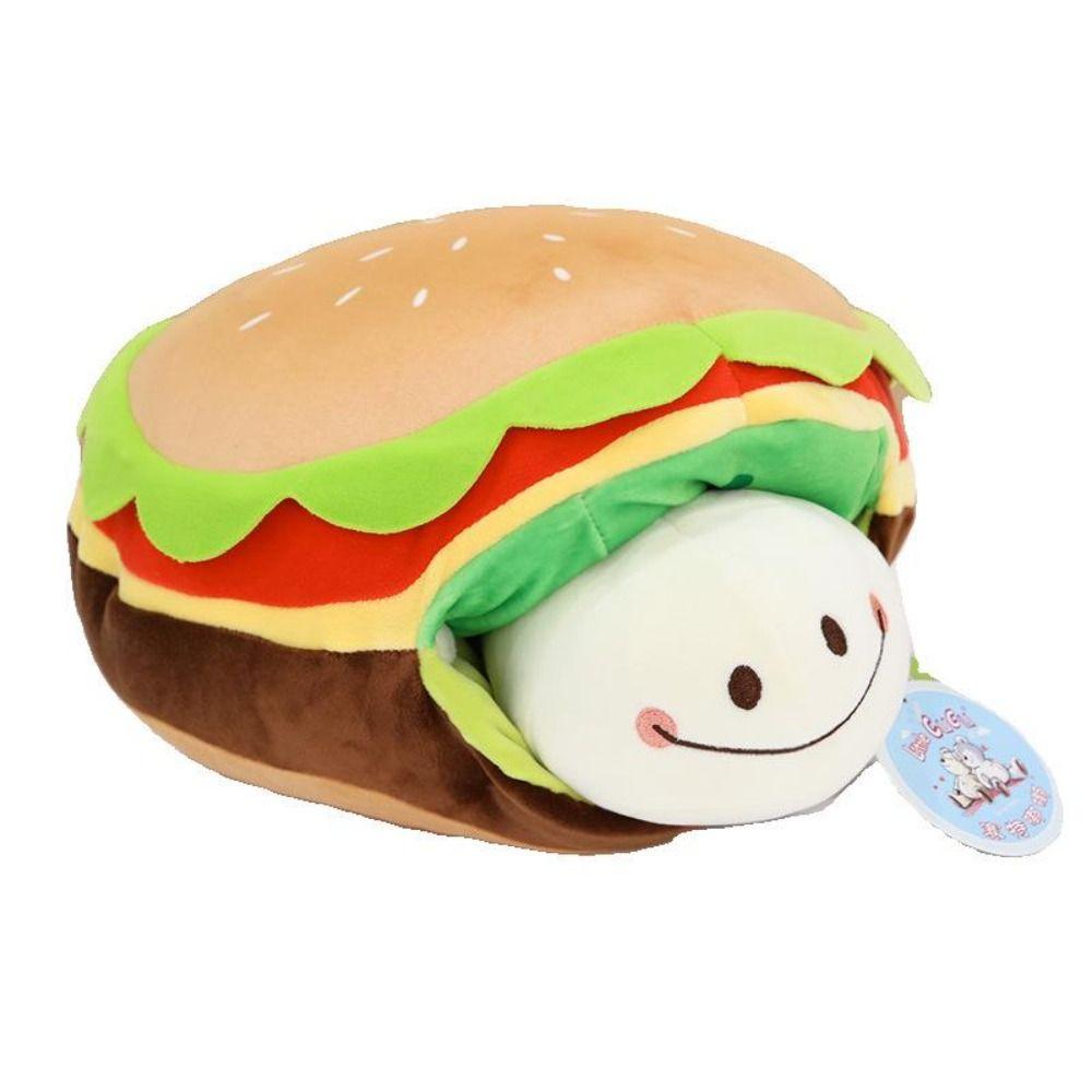 Stuffed Hamburger Flip Tortoise Cushion Animal Turtle Plush Doll  Home Decoration