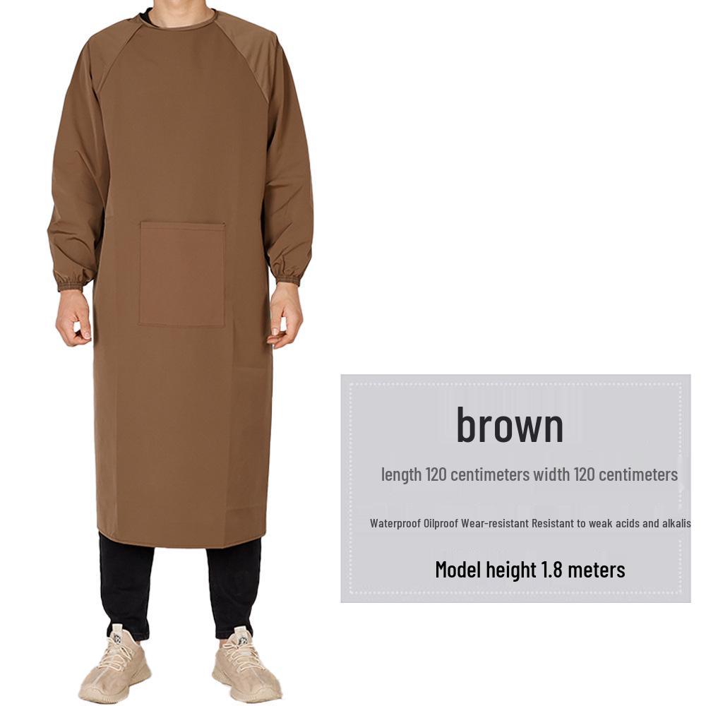 Unisex Waterproof Oil-Proof Long Sleeve Apron for Kitchen and Home