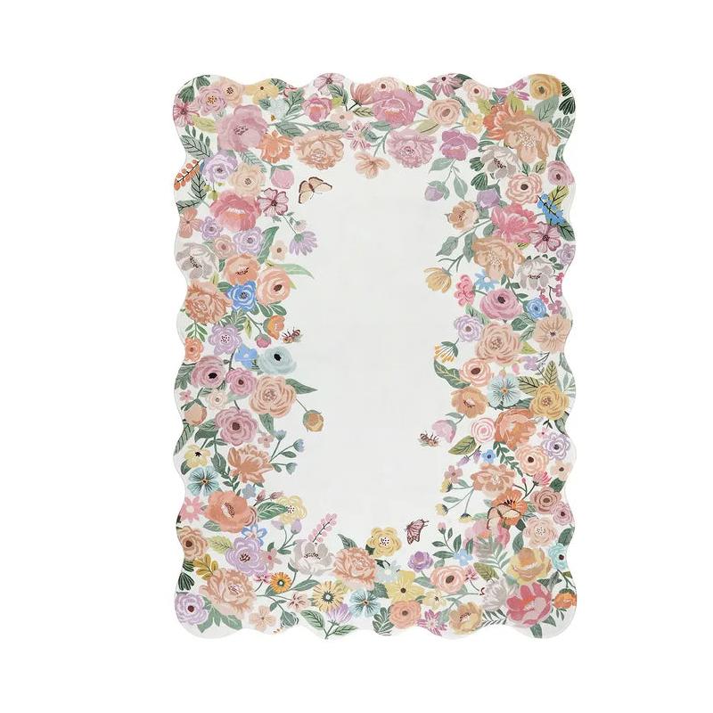 Living Room Carpet Machine Washable Non-slip Foldable Floor Mat Pink Country Floral Rug Bedroom Rugs Large Size Home Decor Mats