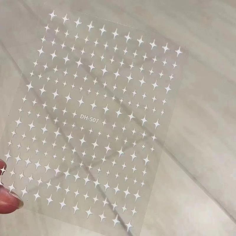 

2pcs Nail Stickers with Flashing Lights Luxurious and Elegant Star Patterns Star-shaped Stickers Star Nail Backing Adhesive Stickers for Decoration.
