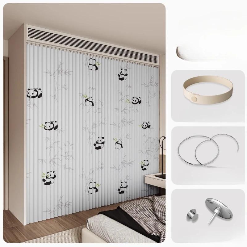 Rideau à coulisse pliante pour dressing, Rideaux de dressing pliants sans portes, Rideaux de porte anti-poussière pour armoire