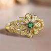 CopperFlower Rings Green Cubic Zirconia Gorgeous Women Rings for Wedding Anniversary Gift Luxury Trendy Jewelry