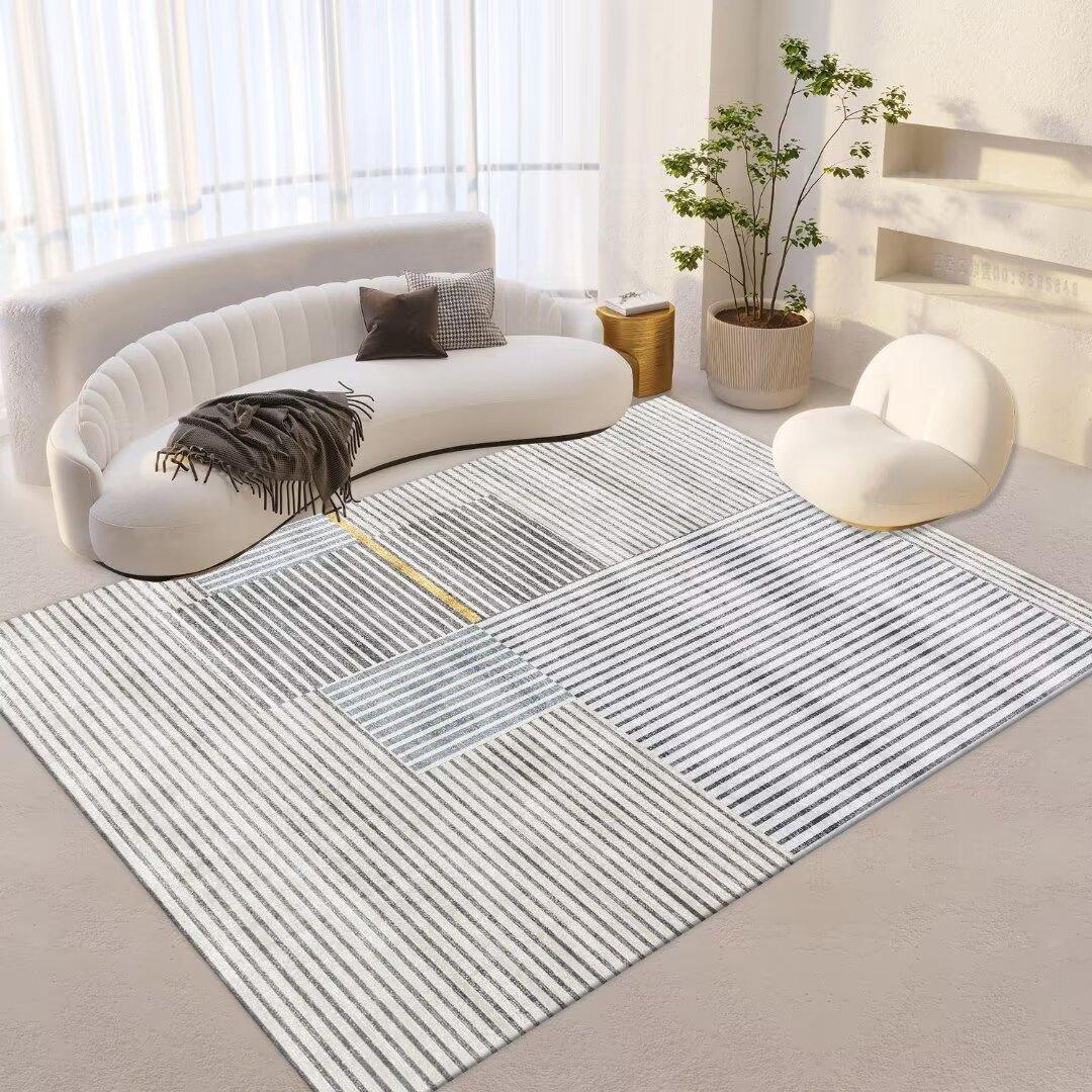 

Ультрамягкий кристальный бархатный ковер, нескользящий и устойчивый к выцветанию, с роскошным минималистским геометрическим дизайном для гостиной, спальни, офиса 200cm × 300cm