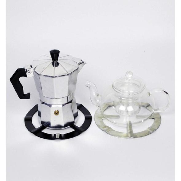 Non Slip Stove Stand/Moka Pot Holder/Coffee Pot Holder/Gas Range Burner Grate/Gas Oven Burner Grates Pan Holder Stand Stove Rack Milk Pot Holder for