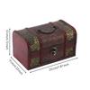 Vintage Wooden Storage Box Metal Latch Decorative Chest Top Handle