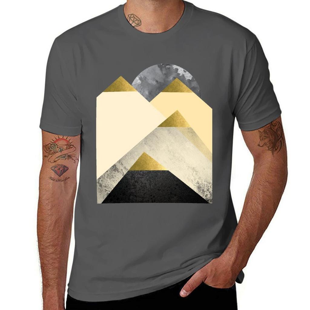 Yellow Mountains Tshirt Comfortable Basic Crew Neck Tee