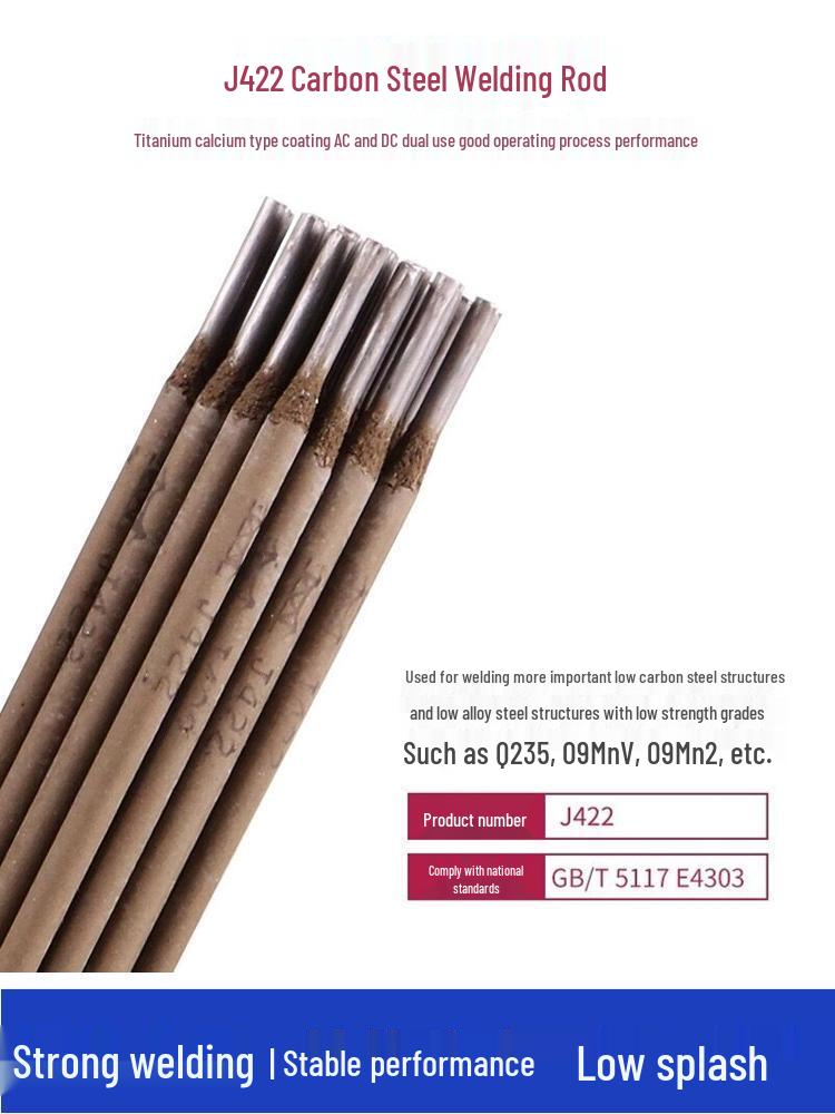J422 Anti-Stick Carbon Steel Welding Electrodes: Wear-Resistant, Sizes 2.0-5.0