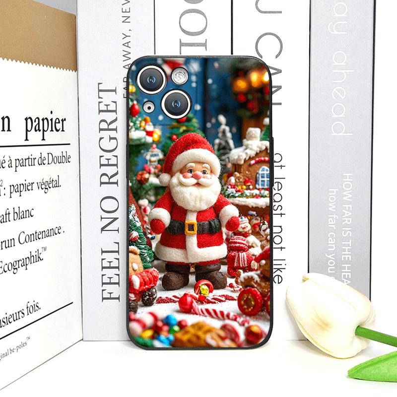 Cartoon Christmas-themed Santa Claus Phone Case for IPhone 16 12 11 14 13 15 Pro Max Mini X XS MAX XR SE2 7 8 14 Plus Soft Cover