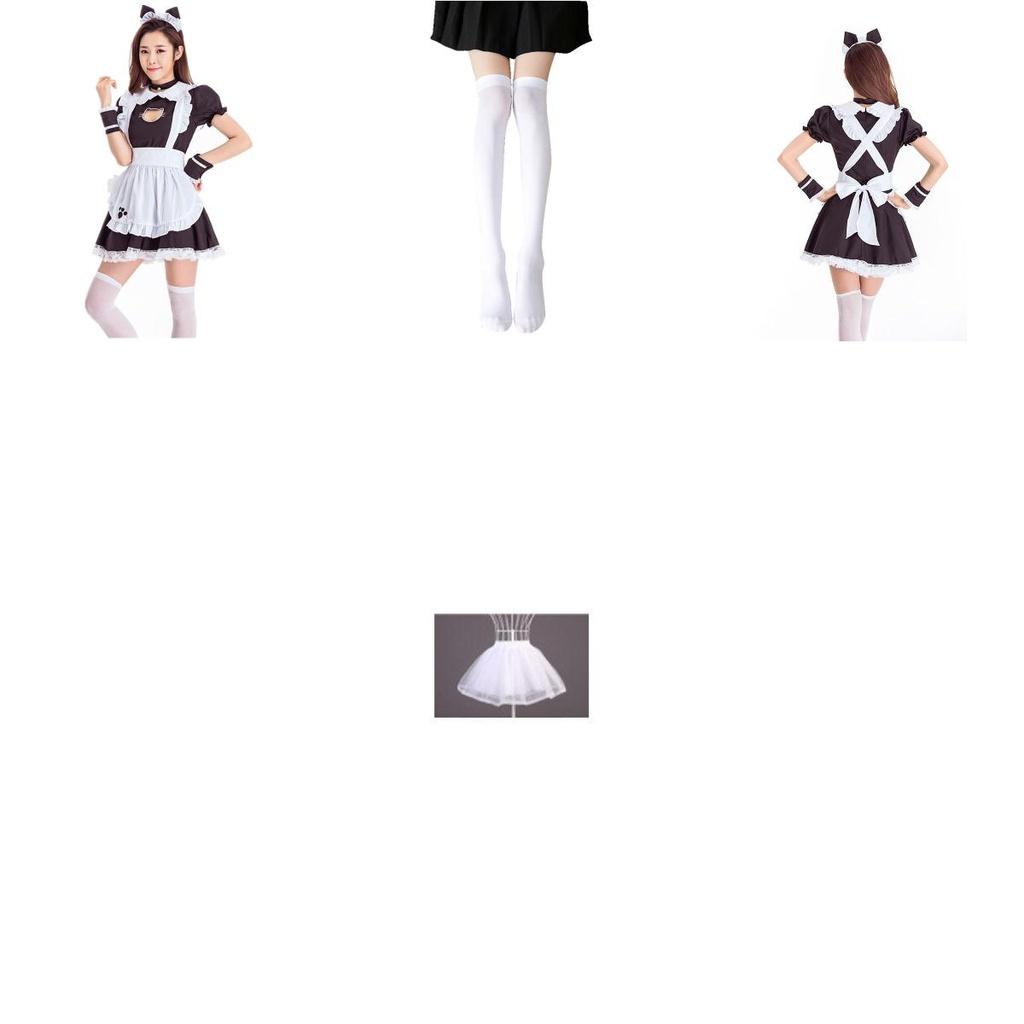 Katzenmädchen Dienstmädchen Kostüm Cosplay Kleid mit Polyester Mischung für Halloween Anime Fans