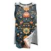 Women Shoulder Surgery Shirt Sleeveless Floral Print Top with Snap Buttons and Tear-Away Design Medical Recovery Apparel