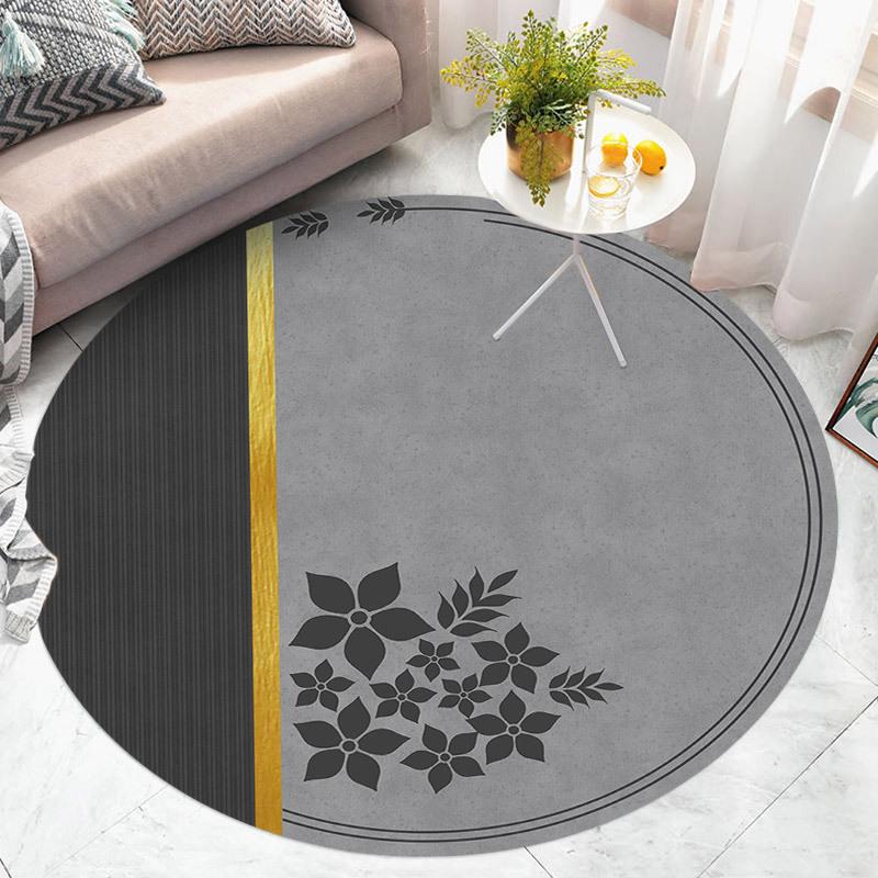 

Простой скандинавский круглый ковер для гостиной, спальни, прикроватный коврик, туалетный столик, компьютерное кресло, напольный коврик diameter 100CM
