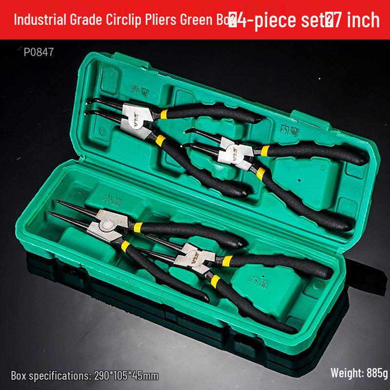 Industrial-Grade Circlip Pliers Set: 5-9 Inch, Inner/Outer, Pointed/Bent Nose for Auto Repair