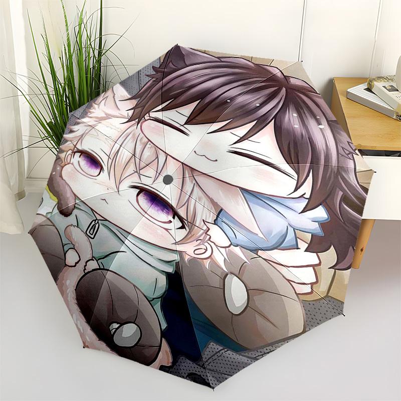 

1pc Outdoor Umbrella with Cute Anime Characters - Automatic Opening/Closing, Portable 3-Fold Design, 8-Rib Iron Frame - Perfect Gift for Fans, Tr