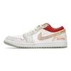 Jordan Air Jordan 1 Abrasion Resistant Abrasion Resistant Low top Vintage Basketball Shoes Men's Beige Red 553558-133(Teamfour-)