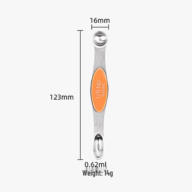 Magnetic Stainless Steel Double-Ended Measuring Spoon Set for Coffee, Baking, and Seasoning