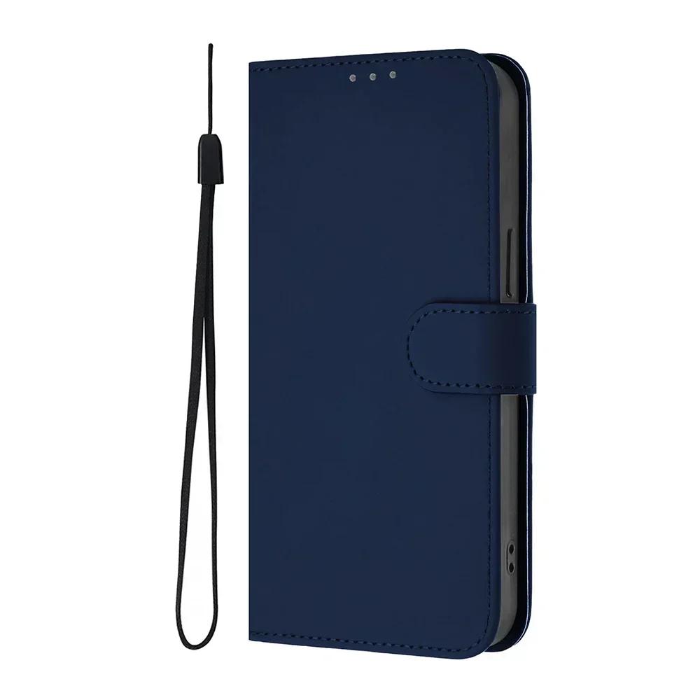 Solid Color Wallet Case for Redmi Turbo 3 10X 9A 9T Redmi Note 10 10T 10S 9 Pro Max 9S Kickstand Card Holder Strap Phone Cover