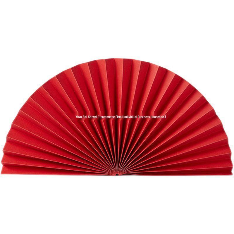 Red Semi-Circular Origami Craft Fan for Weddings, Photography, and Displays