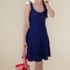 New Arrivals Open RUn Women Slim Fit U Neck Sleeveless Knit Mini Dress