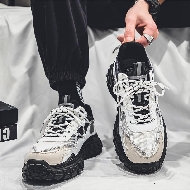 Autumn thick-soled invisible inner height increase sports leisure breathable dad shoes