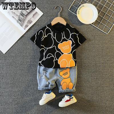 Ensemble de tenues d'été pour garçons, tenue d'été élégante pour bébé, ensemble coréen deux pièces à manches courtes tendance
