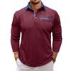 Autumn New Men's Long-sleeved Waffle Polo Shirt Fashion Men's Lapel T-shirt Tops