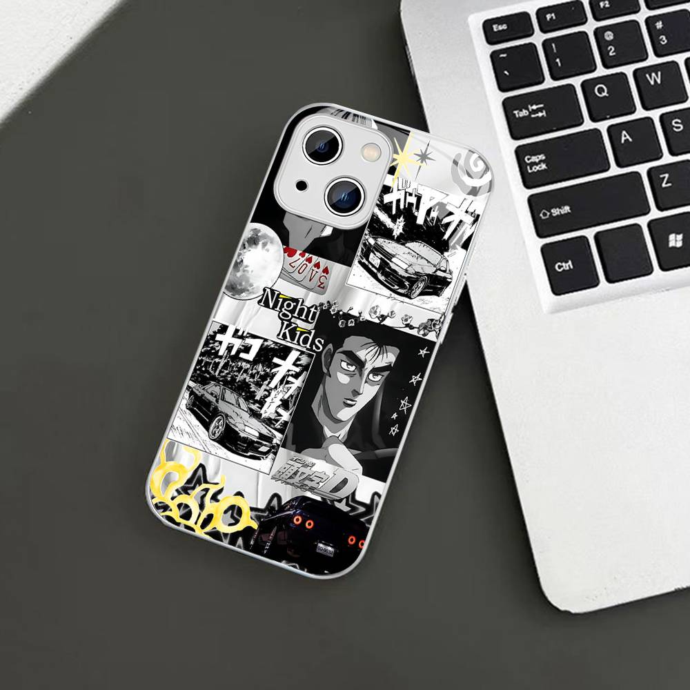 Road Racing Anime I-Initial D Tempered Glass For Iphone 14 13 12 11 Pro Mini XS MAX 14Plus X XS XR Cover