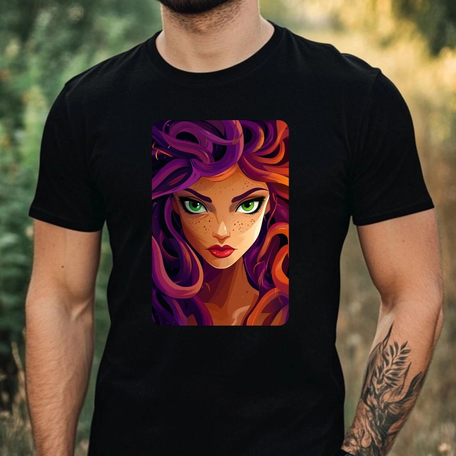 T-Shirt Herren Medusa Cartoon Motiv Baumwolle Größe XS bis 5XL XXL
