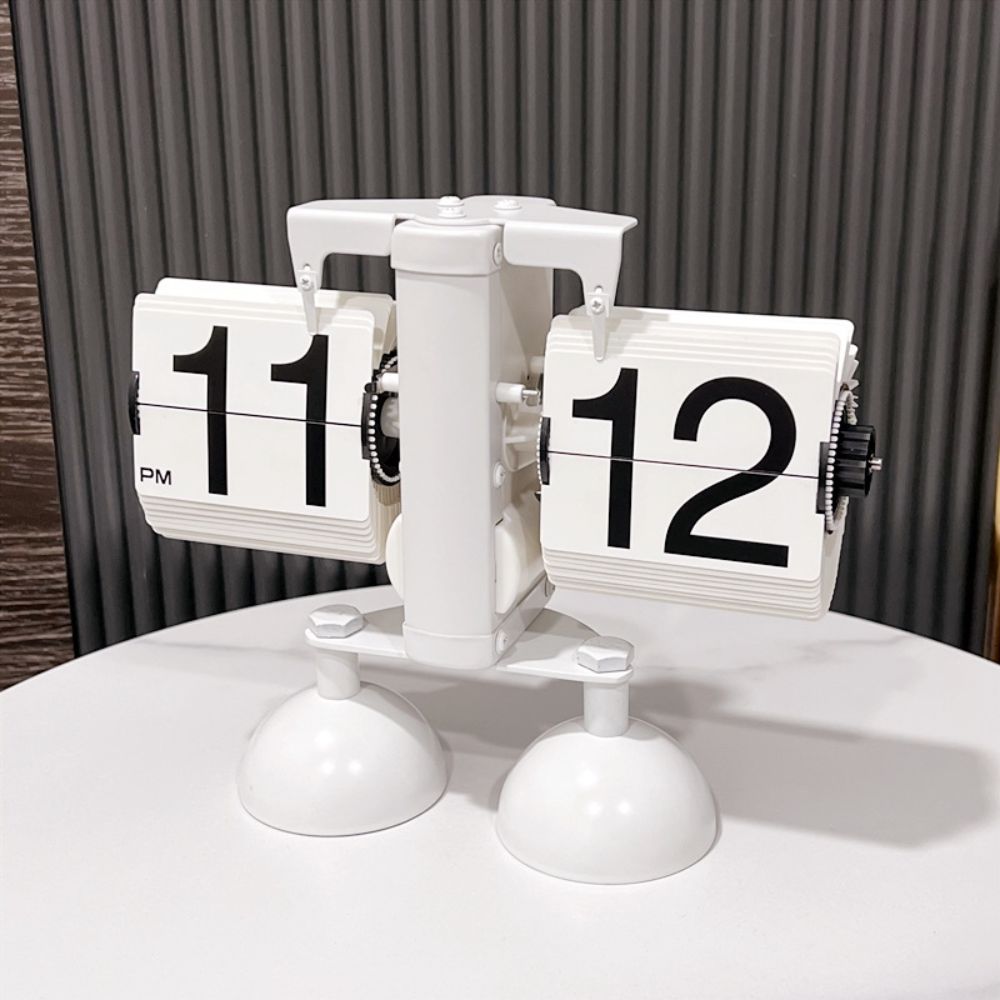 Portable Automatic Flip Clock Nordic Style Page Turning Clock Retro Desk Flipping Clock Desktop