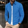 Men S Casual Long Sleeve Jacket With Zipper Pockets Turn Down Collar Solid Color