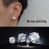 Men's Magnetic Zircon Ear Studs: Trendy Hip-Hop Clip-On & Fake Piercing Accessories