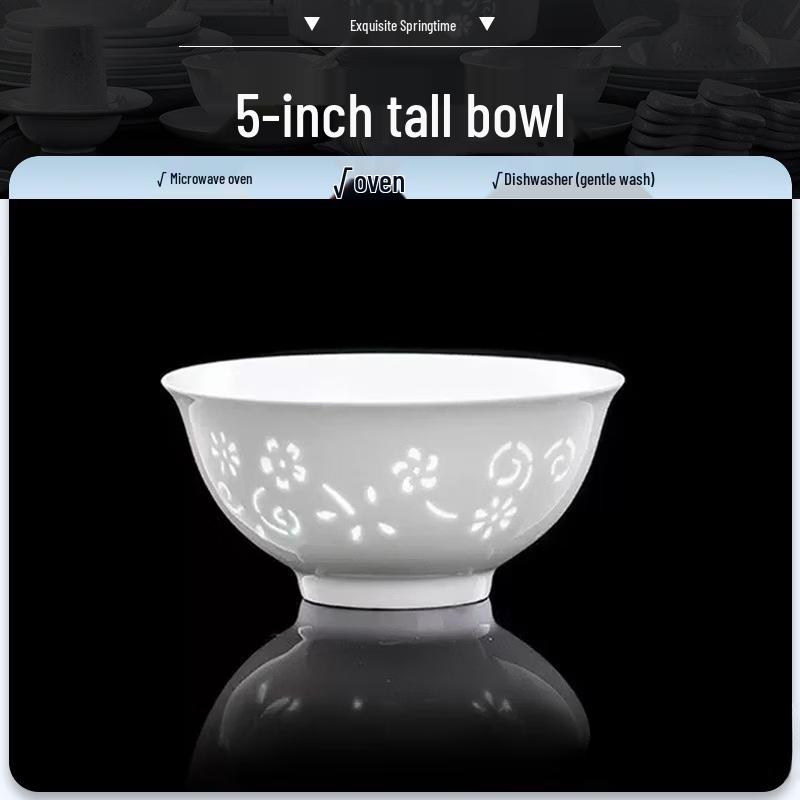 Yipan Spring Blossom White Porcelain Footed Bowl