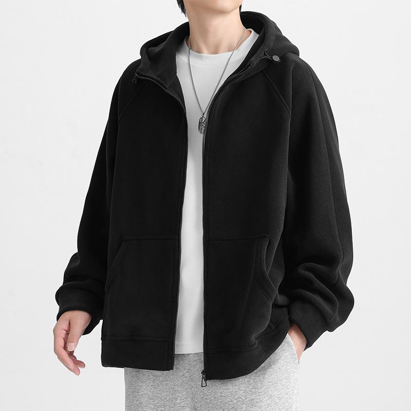 

Plus Size Men s Winter Sherpa Fleece Hoodie Cardigan 2025 - Heavyweight Trendy Top 4XL чорний