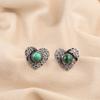 Natural Malachite 925 Silver Wedding Gift Birthday Stud Post Butterfly Earrings EE-143-22