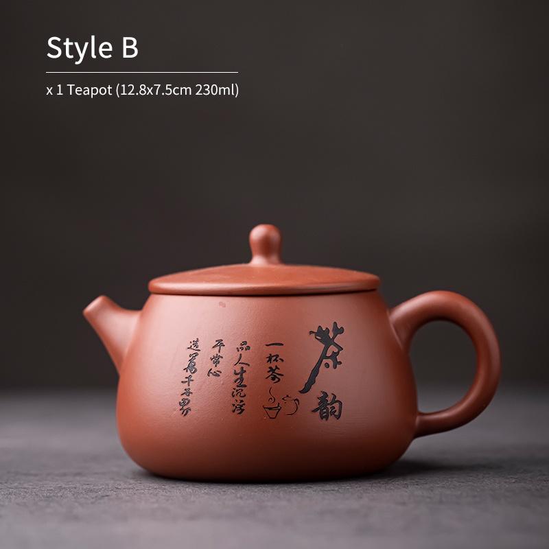 230ml Purple Clay Ceramic Teapot Zhu Ni Original Ore Kung Fu Tea Set