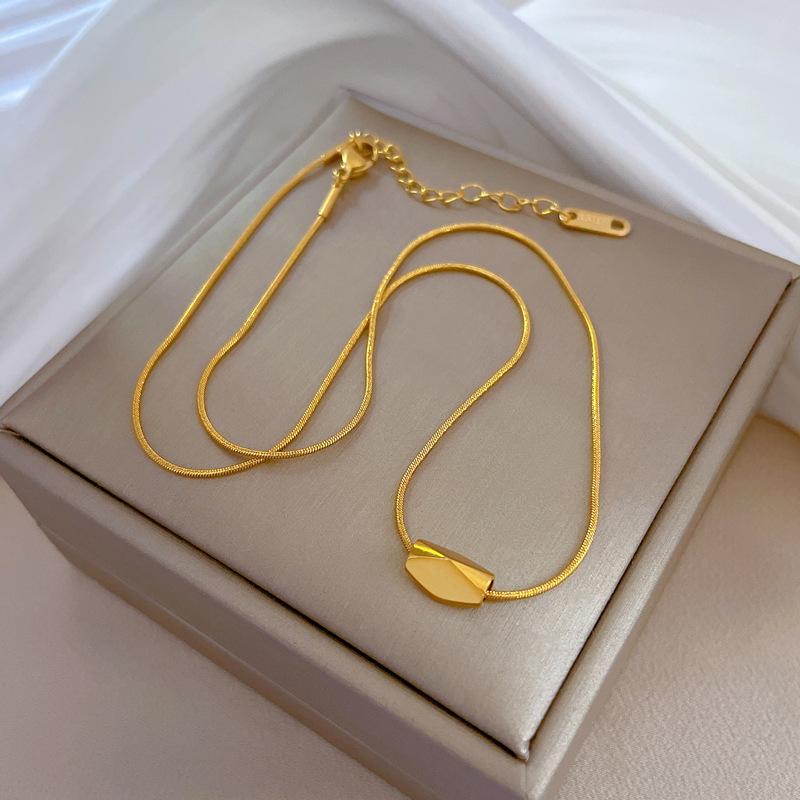 Rhombus Bohnen Personalisierter Minimalistischer Ofen Echtsilber Halskette Damen Schlüsselbein Kette Mit