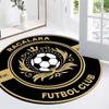 Racalara FC Golden Laurel Soccer Ball Circular Area Rug Football Club Round Floor Carpet Gaming Chair Living Room Bedroom Home Decor Mat