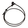 Black Leather Cord Pendant Lanyard - Unisex Woven Necklace & Clavicle Chain