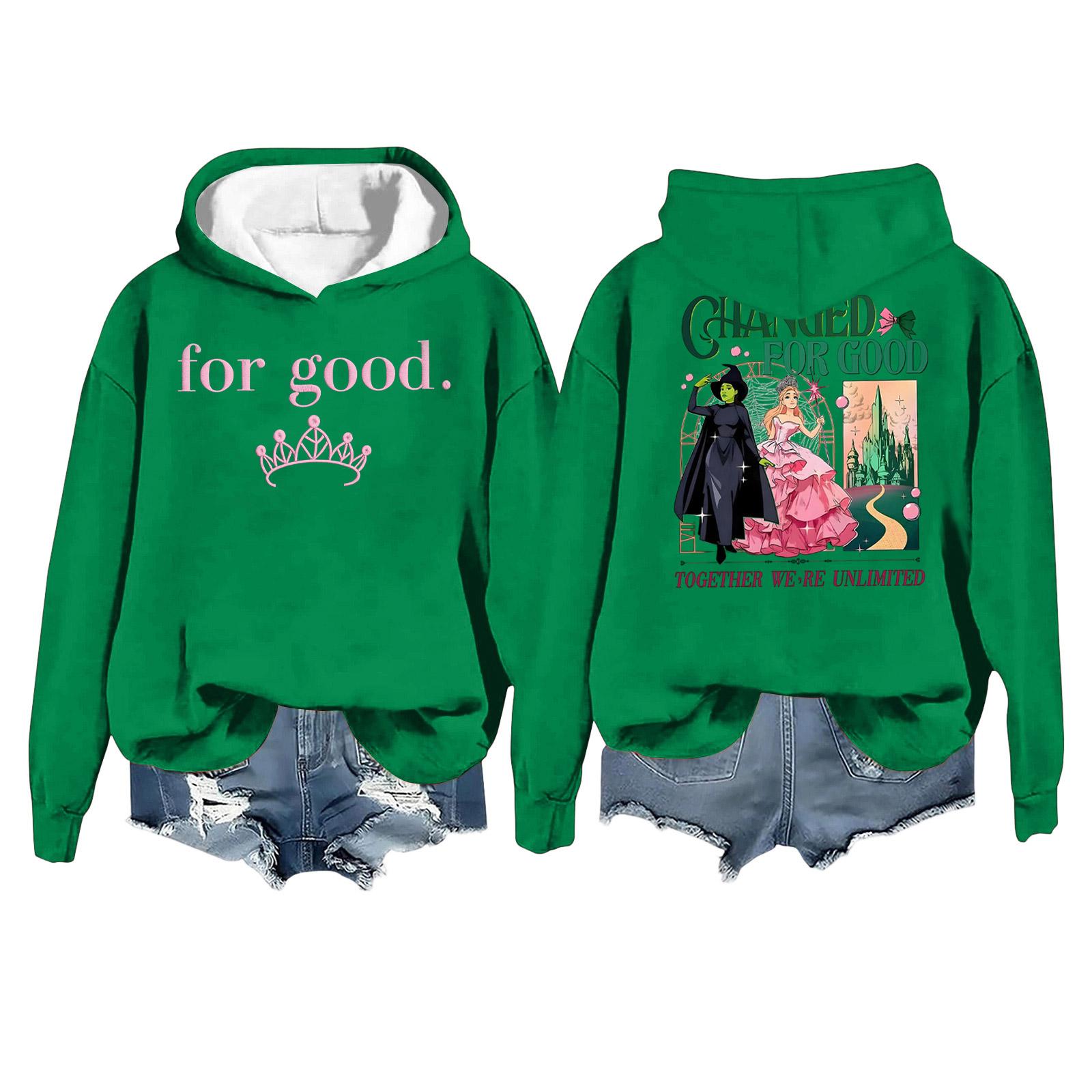 

Женская повседневная толстовка с капюшоном и принтом ведьмы с длинными рукавами XXL