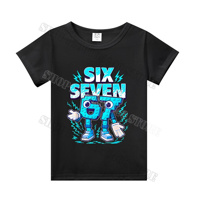 Steal A Brainrot Short Sleeve Children T-shirt 67 Six Seven Cotton Tops Tshirt Boys Girls Clothing Fashion Funny Kid Tee Shirts