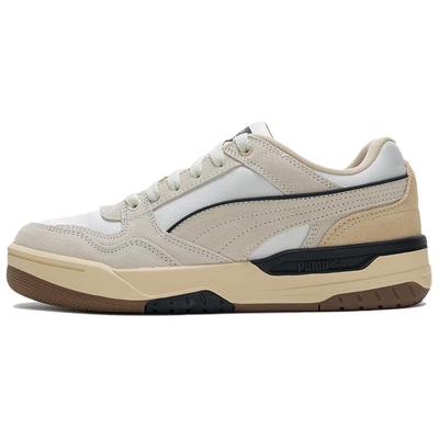 Rebound Retro Textile, Split Cow Leather Height Increasing Low Top Skateboard Shoes Unisex Ecru 402647-01