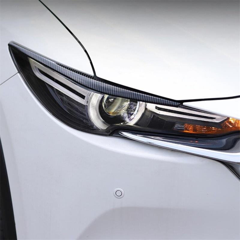 For Mazda CX5 CX-5 KF 2017 2018 ABS Front Headlight Lamp Eyelid Cover Strips Rear Light Eyebrow Trims Car Sticker
