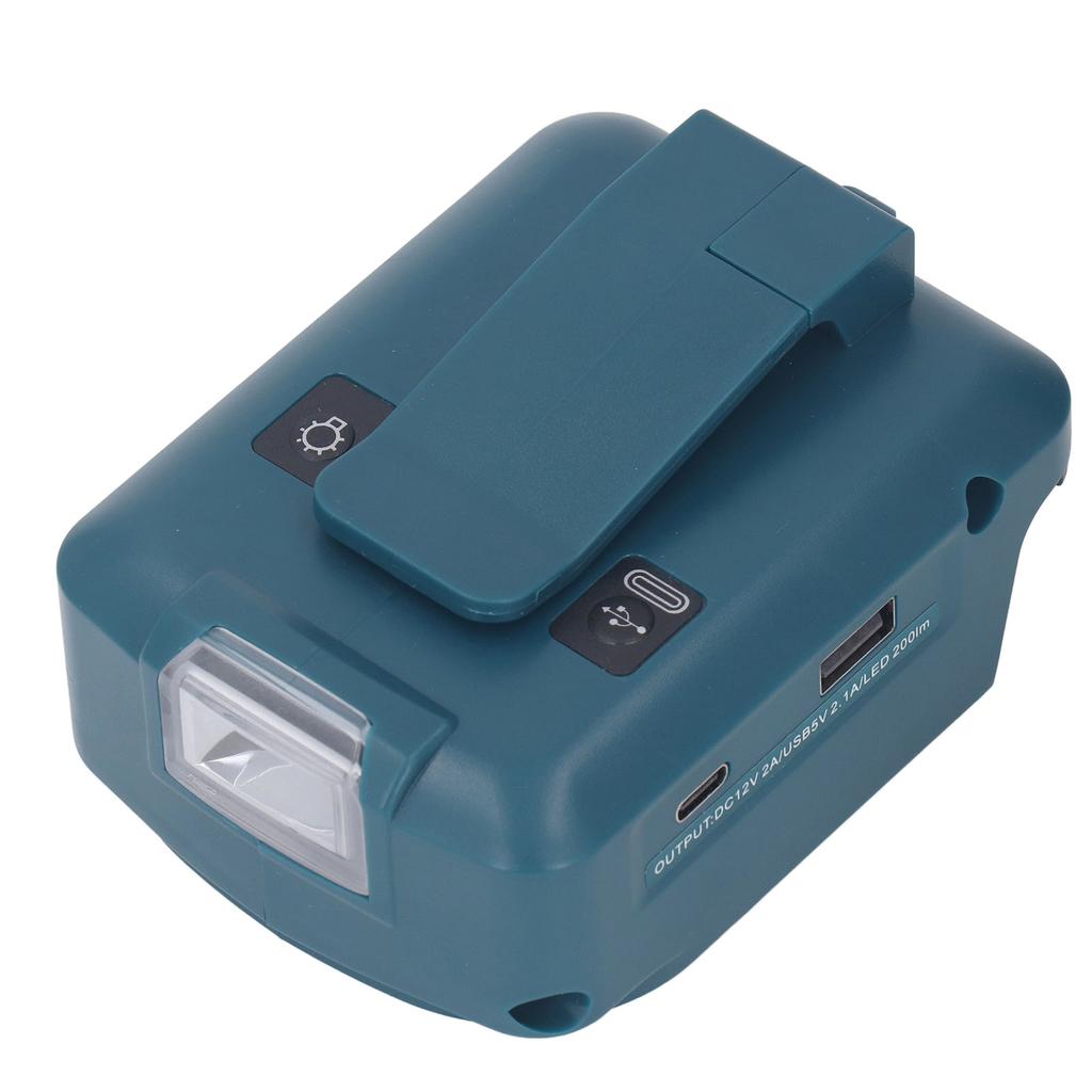 Battery Adapter with LED and Belt Clip USB Type C 12VDC Output Lithium Battery Converter for BL1518 
