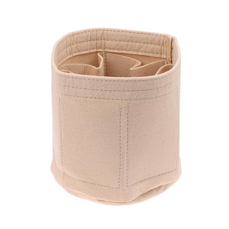 

Женская косметичка, ведро, фетровая вставная сумка, мягкий мешочек, дорожная сумка, вставка, портативный, вместительный органайзер для косметики, 5 цветов бежевый