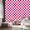 Checkerboard wallpaper white, powder pink background for living room and bedroom 50x1000