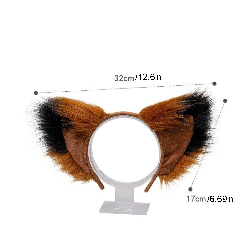 Multicolor Faux Fur Cat Ears Fluffy Realistic Texture Flexible Cosplay Ears Hair Hoop Lightweight Comfortable Animal Headband