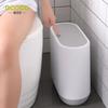 Narrow Trash Can with Lid for Bathroom, Kitchen, Living Room, Large Capacity Covered Toilet Waste Bin