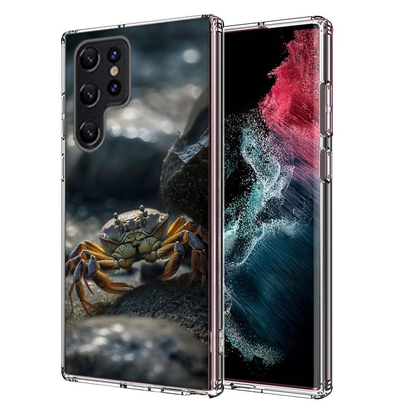 Unique Animal Crab Capa Phone Case For Samsung S26 Ultra S25 Edge Galaxy S23 S21 S20 S24 FE S22 S10 Plus Cover Clear TPU Shell C