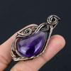 Amethyst Pendant Gemstone Jewelry, 999 Copper Wire Wrapped Pendant, Gift For Women Handmade Pendant