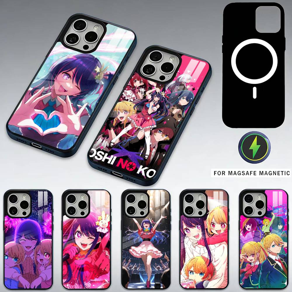 Anime O-Oshi No Ko Phone Case For iPhone17,16,15,14,13,12,11 Plus,Pro Max Magnetic For Magsafe Wireless Charging