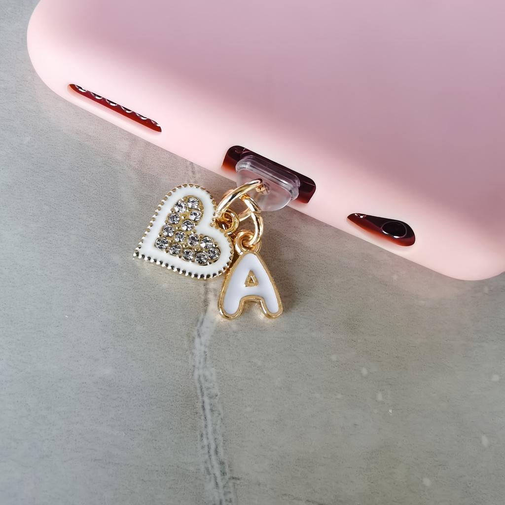 1 Stück Neuer Kreativer Herz- und Buchstaben-Handy-Staubschutzstecker, Geeignet für iPhone- und Typ-C-Anschlusszubehör, Feiertagsparty-Geschenk, Gedenksouvenir